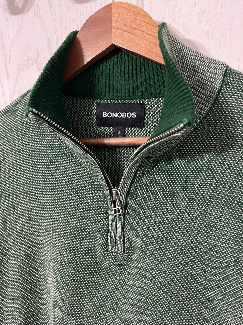 Bonobos Men's Forest Green Quarter-Zip Sweater